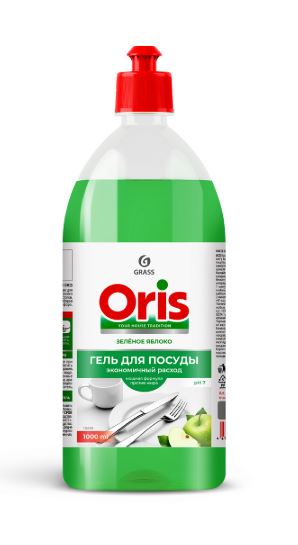 Средство для мытья посуды Зелёное яблоко 1000мл ORIS GRASS 126108