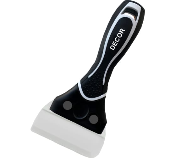 Шпатель 126мм резиновый фуговальный 2к ручка Blask White Decor 308-126