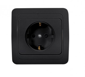 Евророзетка 1СП черный Classico 2028B 16А IP20 ASD/InHome 934163