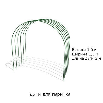 Дуги для парника 3м D10мм комплект 6шт труба сталь в ПВХ 0112012																														
