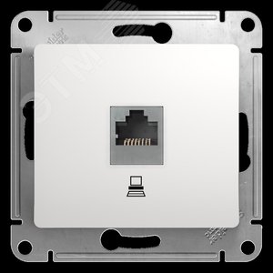 Розетка 1СП в рамку алюминий компъютерная RJ45 5E GLOSSA GSL000381K