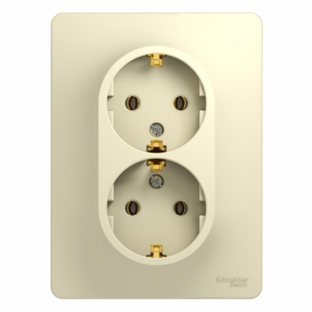 Евророзетка 2СП бежевая GLOSSA GSL000224 404495