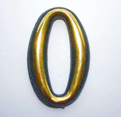 Цифра дверного номера "0" золото самоклеющ h=5 см.(1уп150) АНТАЛ (С)(М4)