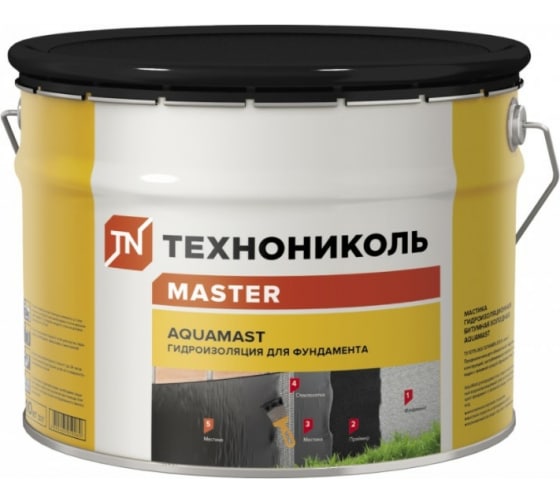 Мастика битумная для фундамента AquaMast 10кг 393548