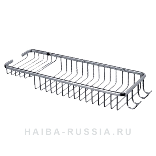 Полка для ванной одинарная прямоугольная металл.решет. 253мм хром HB338 Haiba 803365