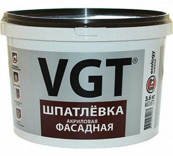 Шпатлевка акриловая фасадная 3,6кг ВГТ (1уп-4шт) 3023  