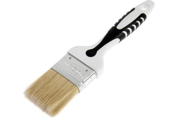 Кисть DECOR плоская  35х15мм,  светлая смешанная щетина, 2К ручка 880-035