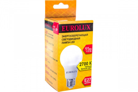 Лампа с/д Е27 11W 2700К LL-E-A60 груша Eurolux 76/2/15