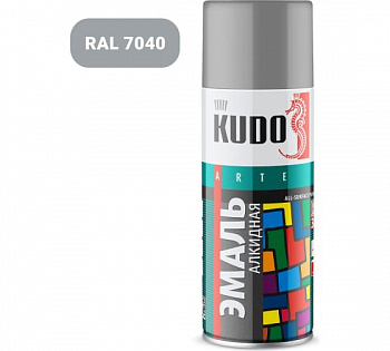 Эмаль-спрей серая 470мл RAL7040 KU-1018 KUDO (1уп-12шт)