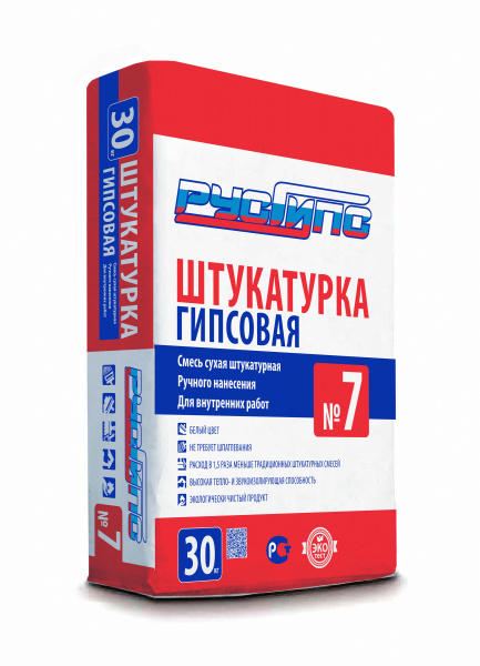 Штукатурка гипсовая №7 ручного нанесения 30кг РусГипс