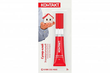 Клей супер 3г Контакт КМ 288-312 (1карта-12шт) 22291