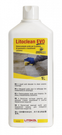 Состав для удаления остатков цементных раст. кислотный 1л LITOCLEAN EVO LITOKOL