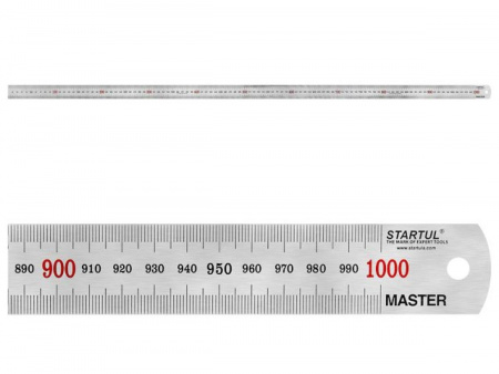 Линейка 1,0м х 28мм металл нержавеющая STARTUL "MASTER" ST3500-100