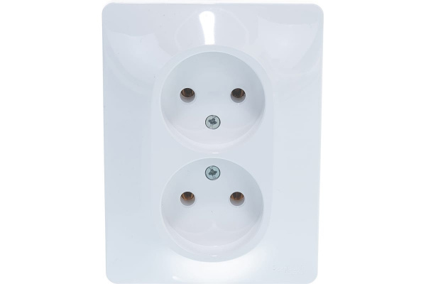 Розетка 2СП белая б/з GLOSSA GSL000120 404475