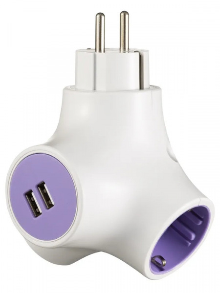 Разветвитель электрический на 2 розетки земля С/А SA1,2-ZD 2USB Octopus СТАРТ 238548