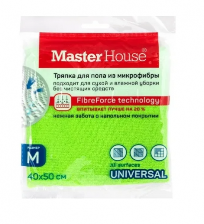 Салфетка для пола микрофибра 40х50cм Master House цветная арт60174