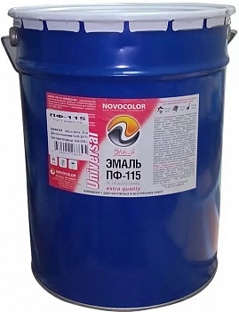 Эмаль ПФ-115 красно-коричневая 25кг NOVOCOLOR
