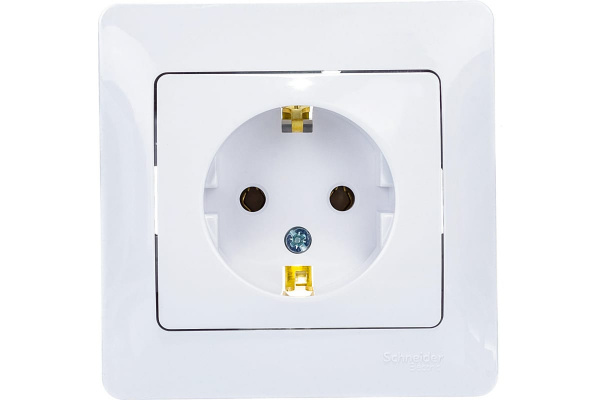 Евророзетка 1СП белая GLOSSA GSL000142 арт 404473