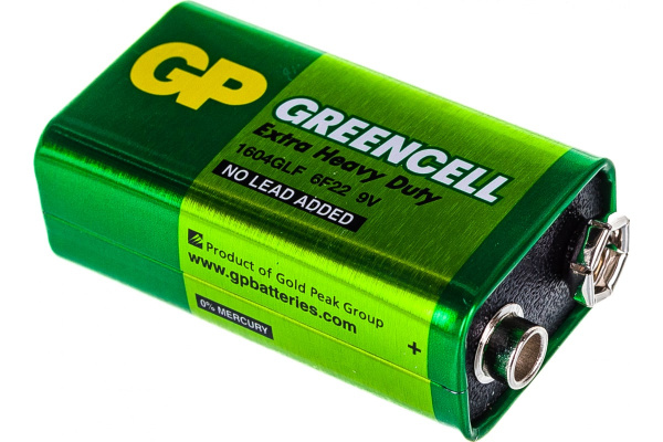 Эл.питания 6F22 9V GP Greencell 1604G крона арт.217