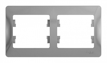 Рамка 2 поста горизонт.алюминий GLOSSA CSL000302