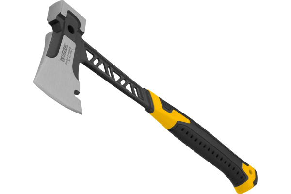 Топор 0,6кг цельнокованный, двухкомп.обрезиненная рукоятка DENZEL 21499