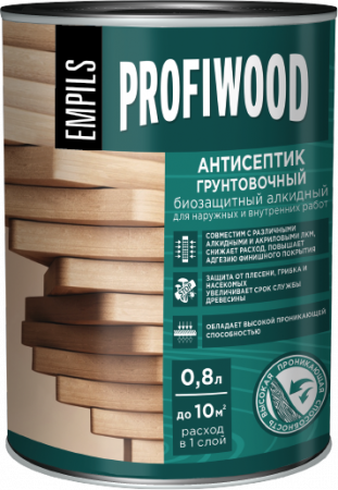 Антисептик грунтовочный биозащитный алкидный бесц 0,8л/0,7кг Profiwood 3750