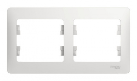 Рамка 2 поста горизонт.белая GLOSSA CSL000102