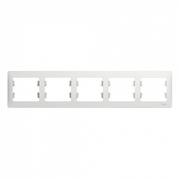 Рамка 5 постов горизонт.белая GLOSSA CSL000105