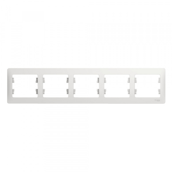 Рамка 5 постов горизонт.белая GLOSSA CSL000105