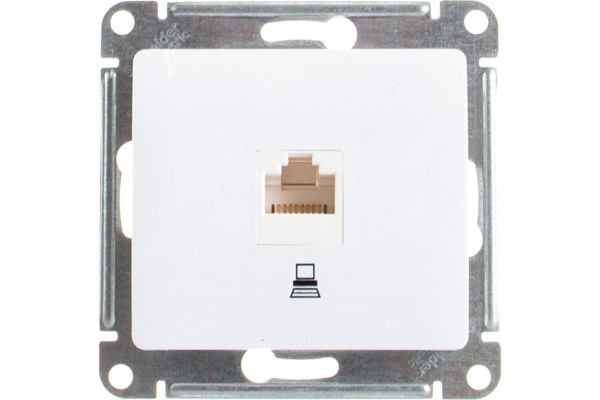 Розетка 1СП в рамку белая компъютерная RJ45 5E GLOSSA GSL000181K