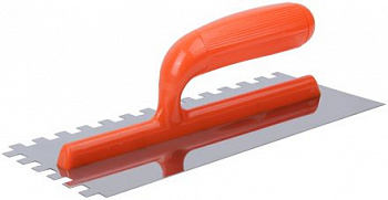 Гладилка сталь 280х130мм зуб 10х10 пластм.ручка FIT 05170