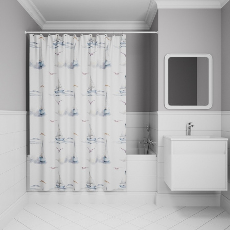 Штора для ванной 180x200 полиэстер IDDIS в ассорт.