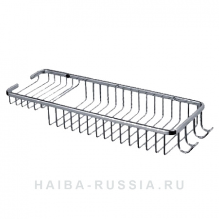 Полка для ванной одинарная прямоугольная металл.решет. 253мм хром HB338 Haiba 803365