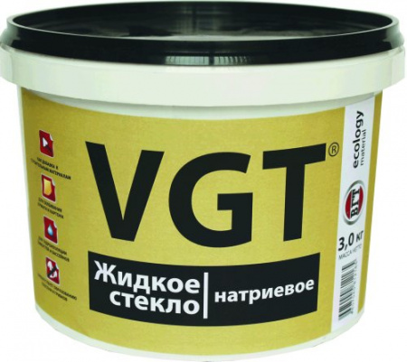 Клей жидкое стекло 3кг ВГТ (1уп-4шт) 6505