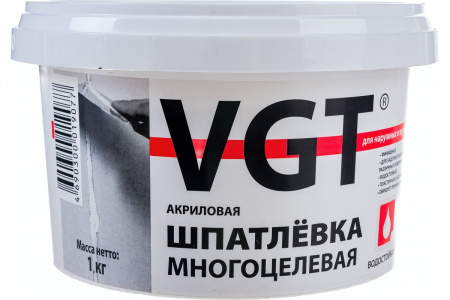 Шпаклевка многоцелевая для вн/нар.акриловая 1кг ВГТ (1уп-6шт) 27227