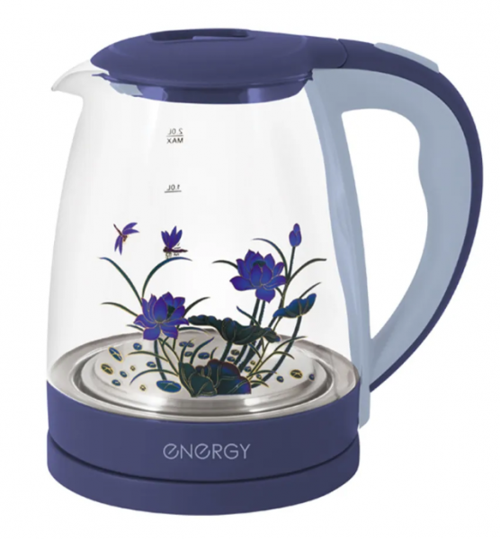 Чайник стекло 1500Вт 2.0л фиолетовый ENERGY E-287